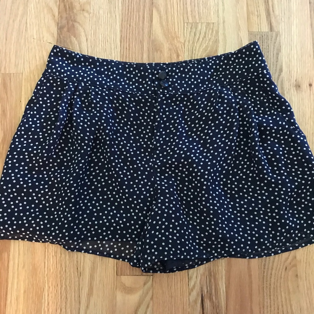 Lauren Conrad Navy & White Polka Dot Shorts